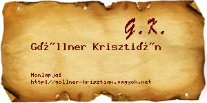 Göllner Krisztián névjegykártya