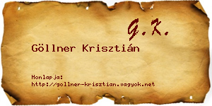 Göllner Krisztián névjegykártya